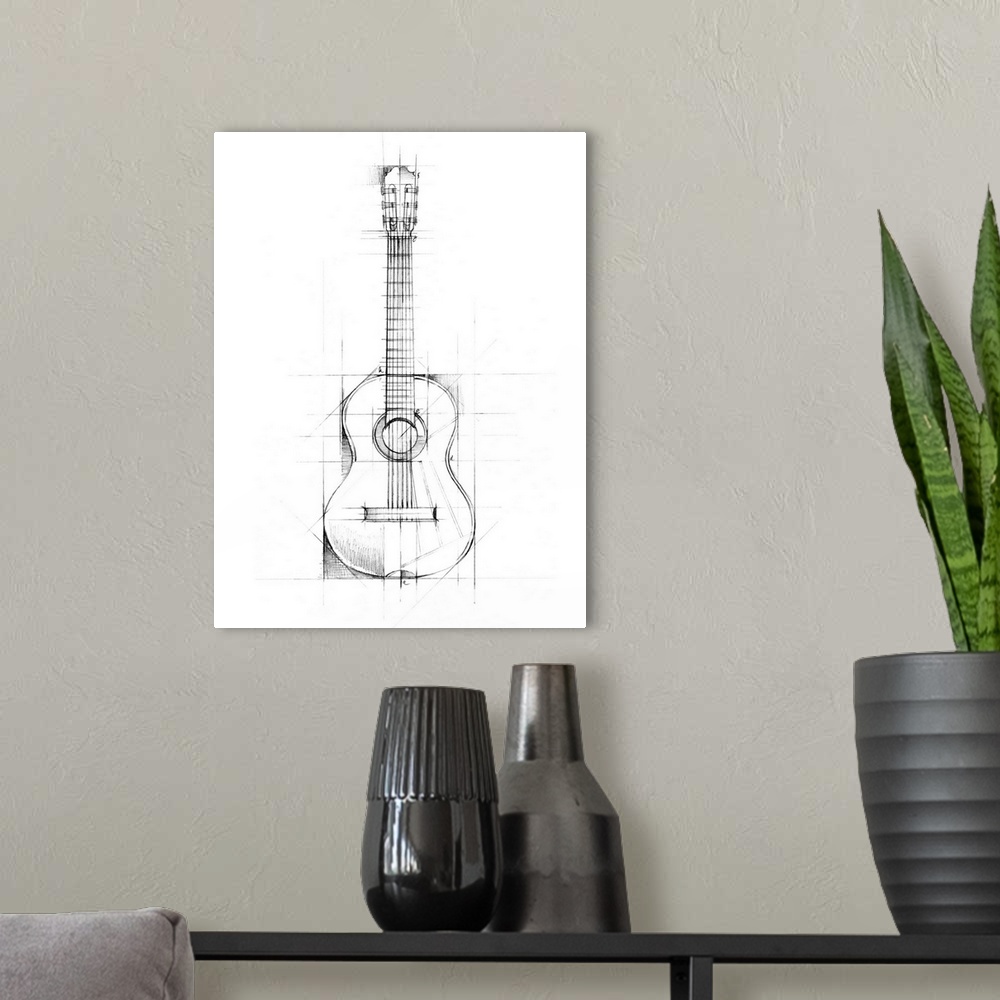 A modern room featuring Guitar Sketch