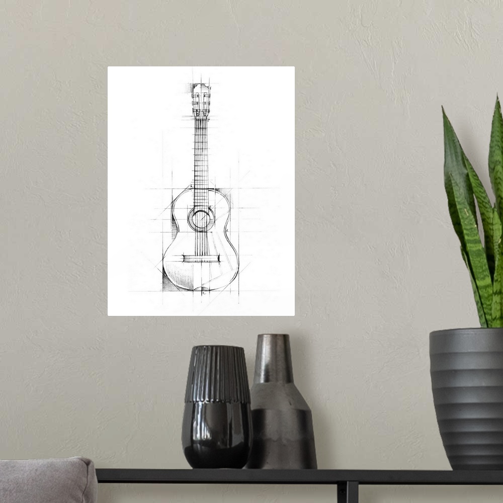 A modern room featuring Guitar Sketch