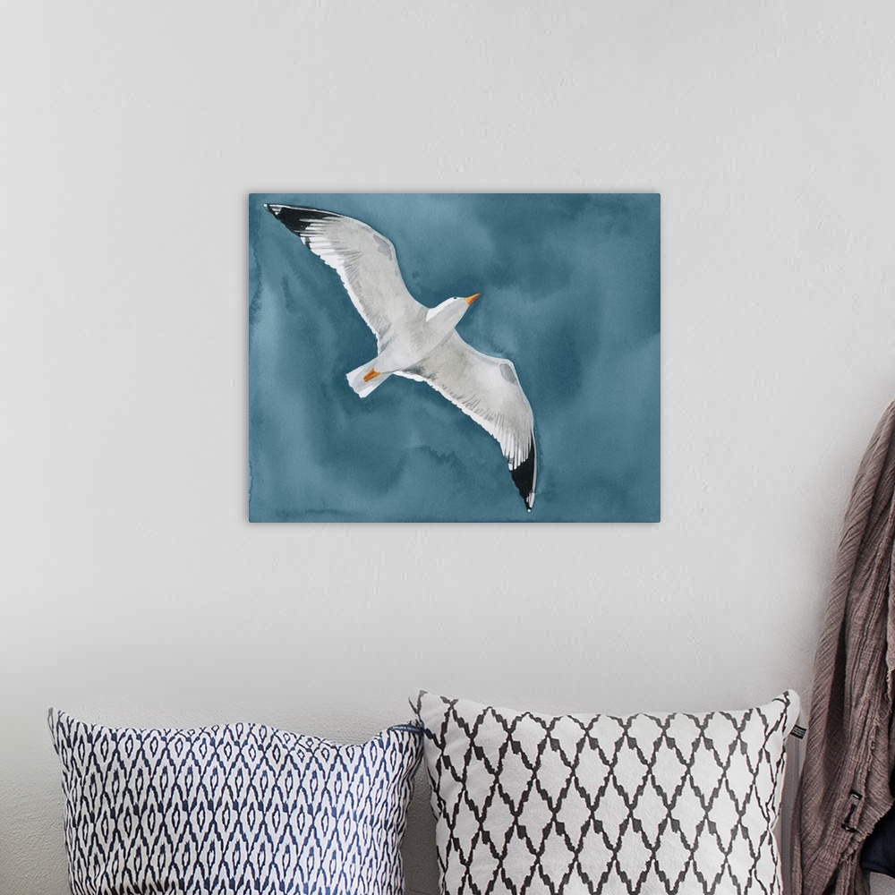 A bohemian room featuring Gull In A Gale I