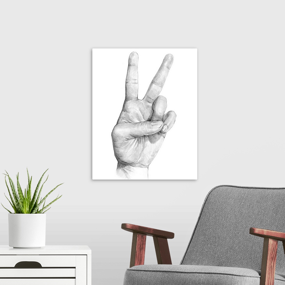 A modern room featuring Hand Signs II