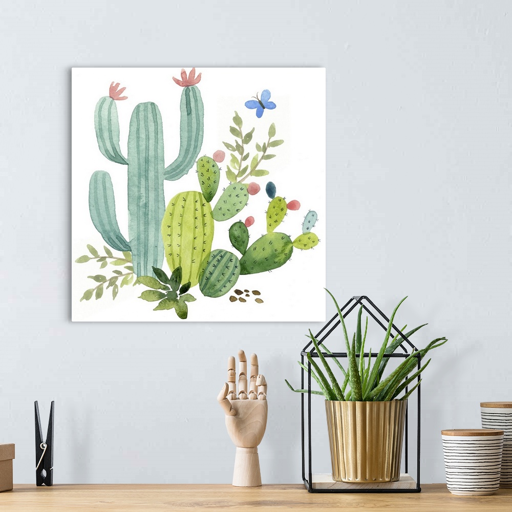 A bohemian room featuring Happy Cactus IV