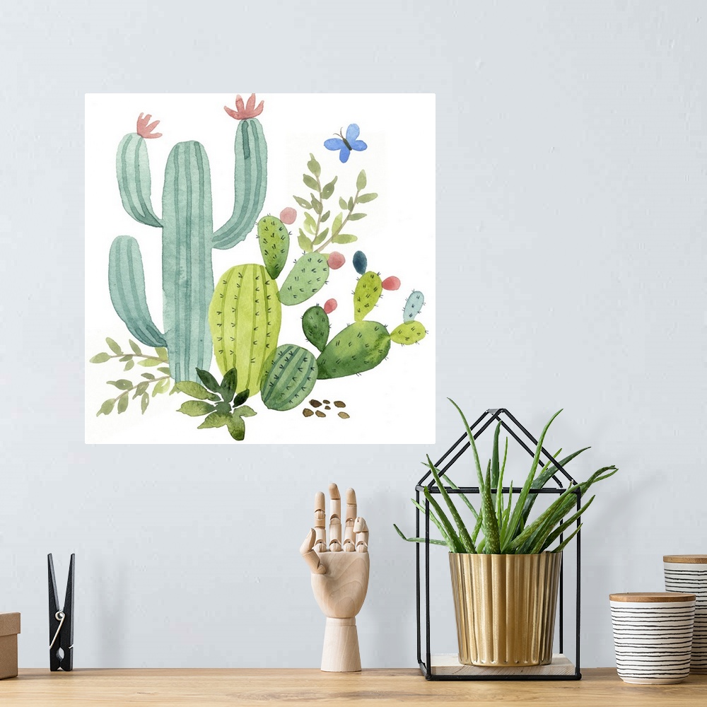 A bohemian room featuring Happy Cactus IV