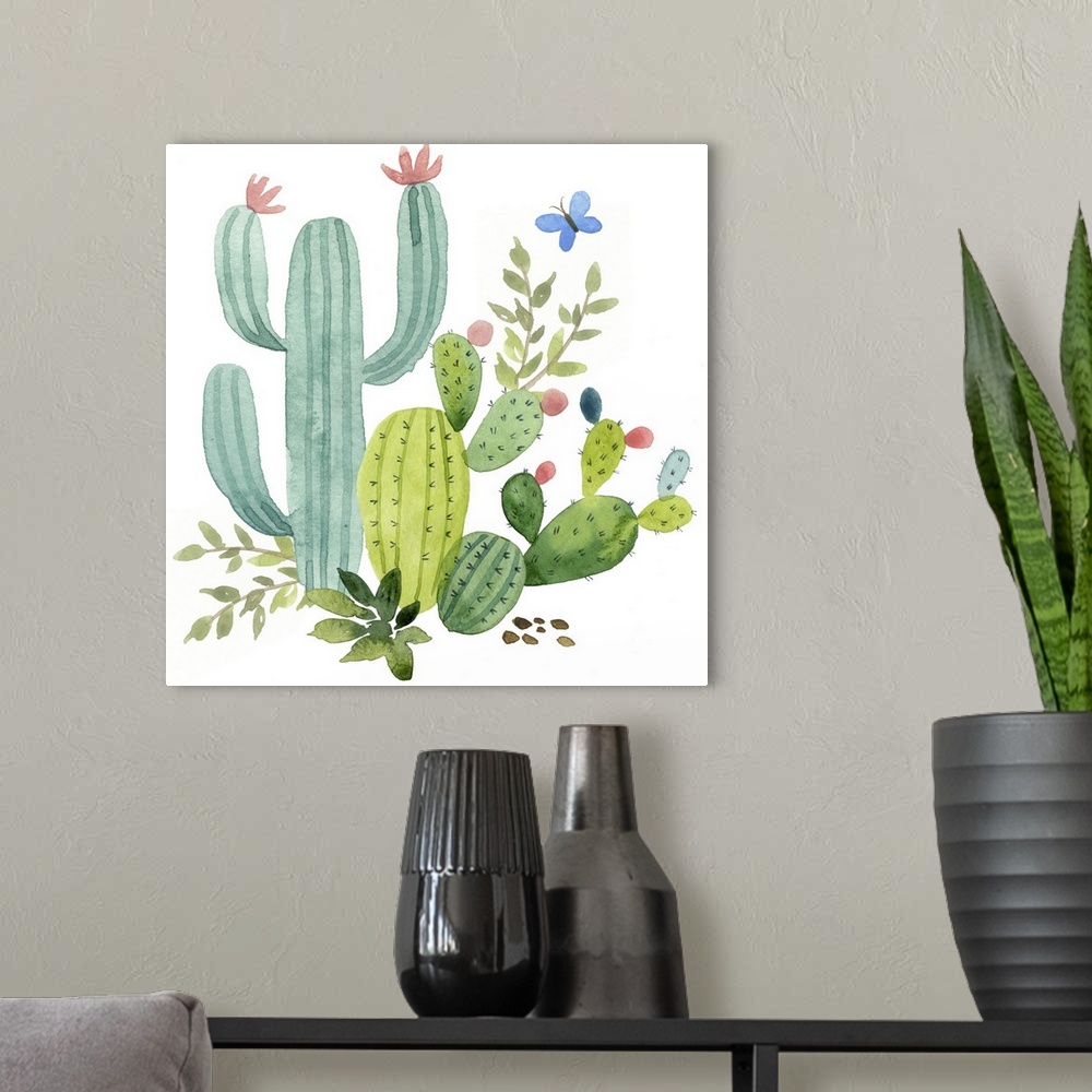 A modern room featuring Happy Cactus IV
