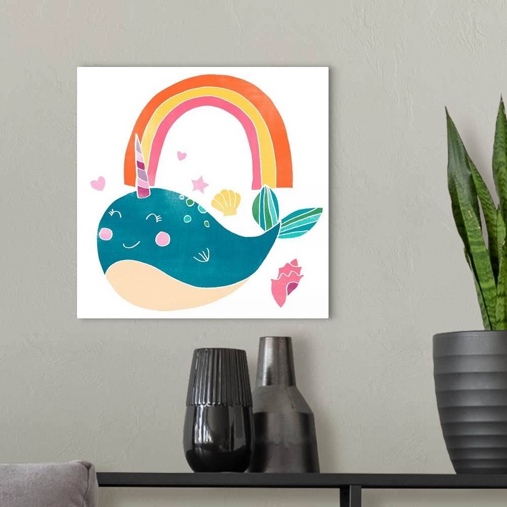 A modern room featuring Happy Narwals I