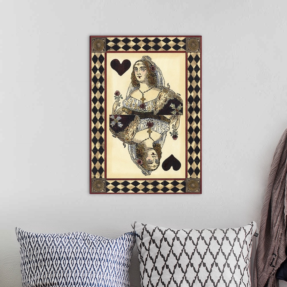 A bohemian room featuring Harlequin Cards IV