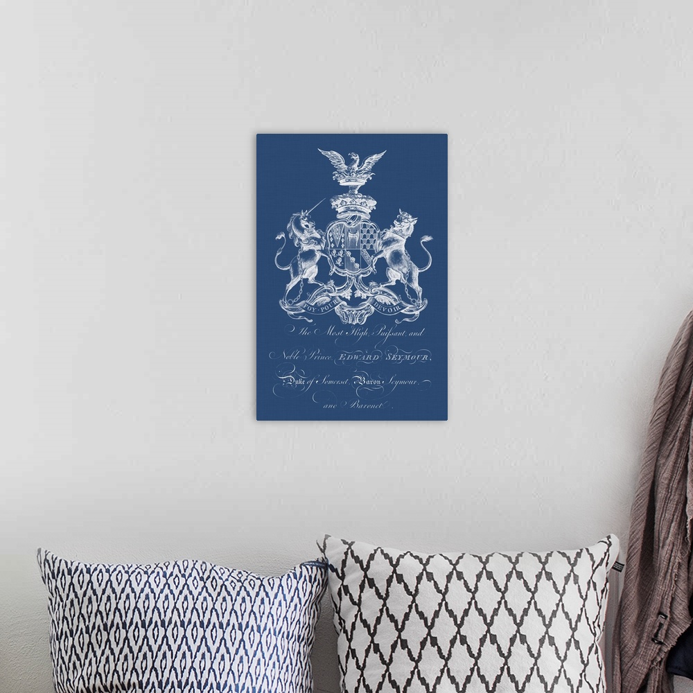 A bohemian room featuring Heraldry on Navy II