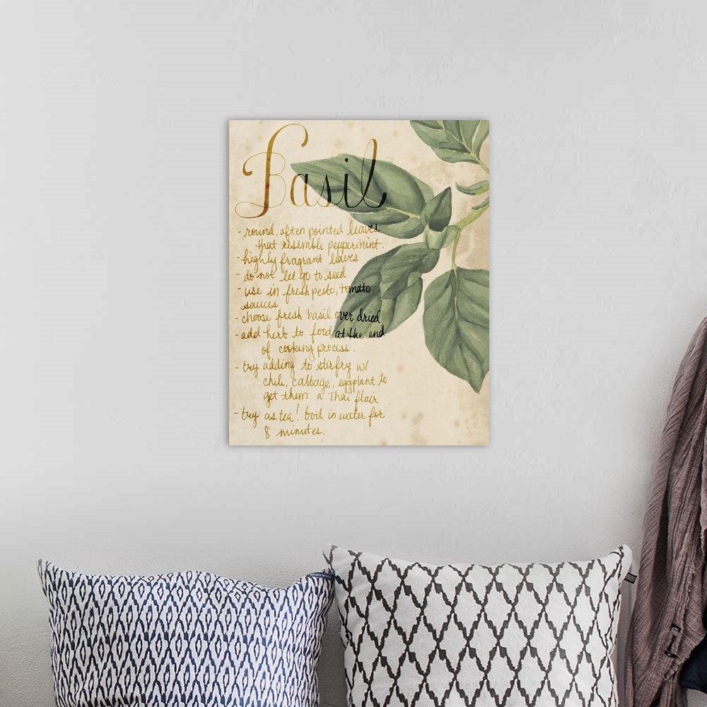 A bohemian room featuring Herb Study I