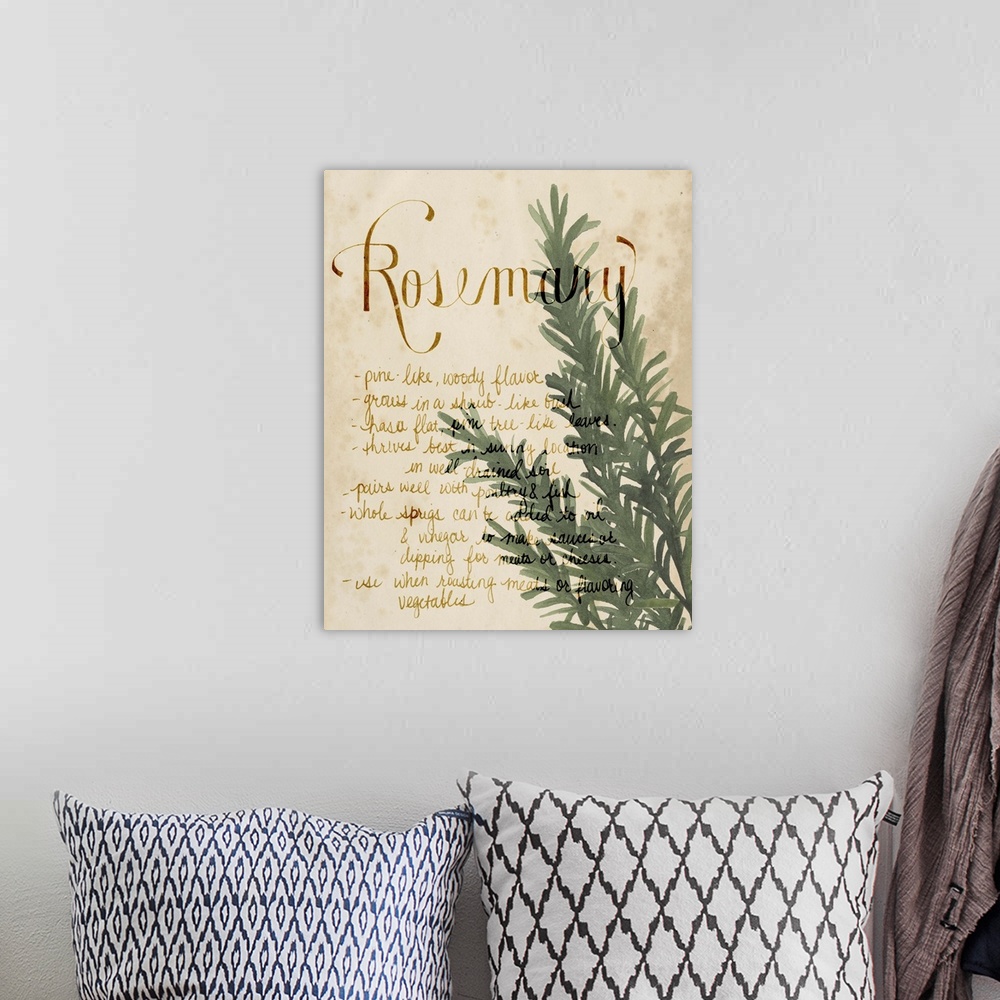 A bohemian room featuring Herb Study IV