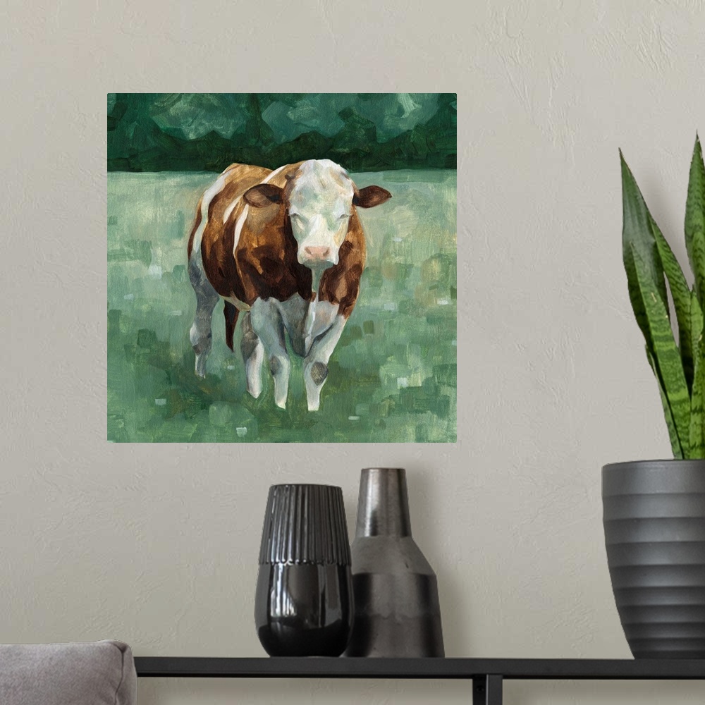 A modern room featuring Hereford Cattle II