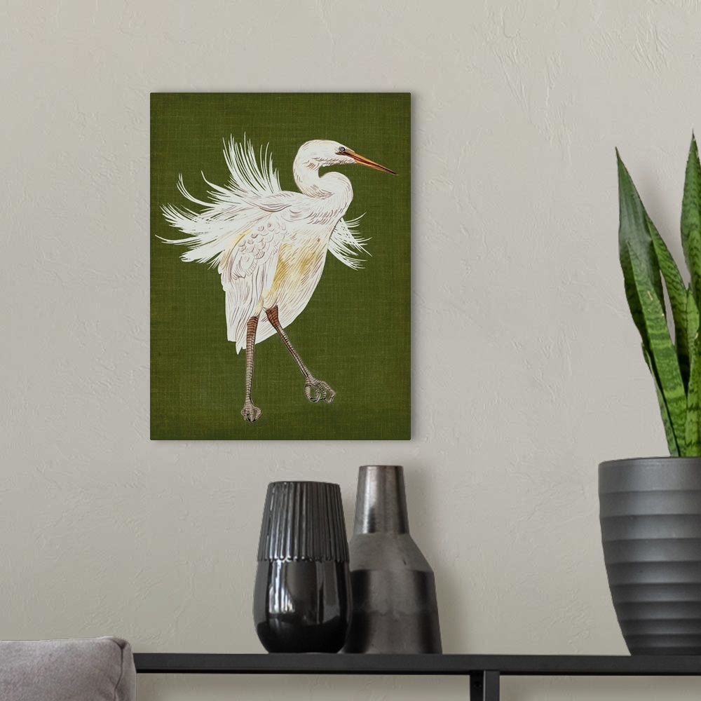 A modern room featuring Heron Plumage I