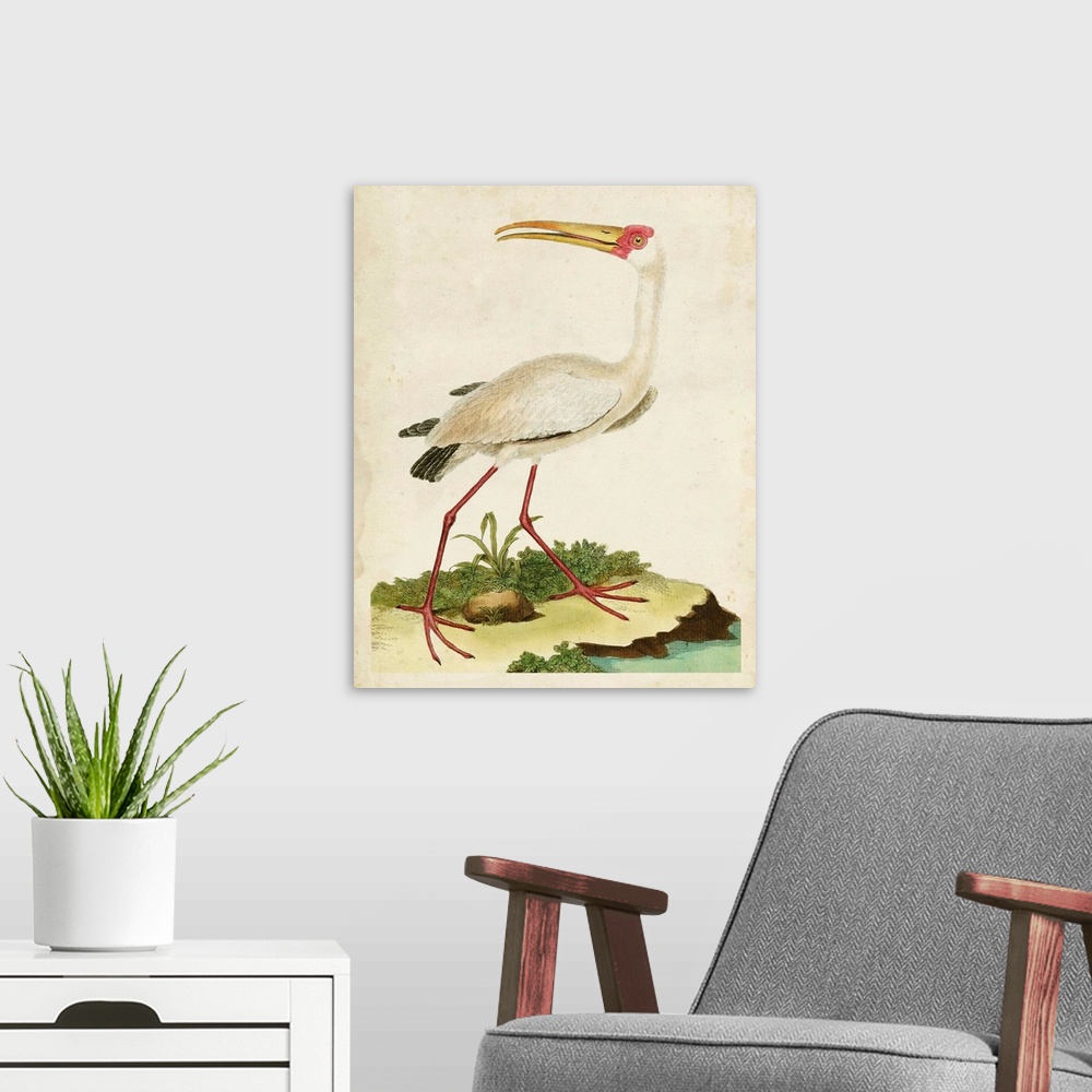 A modern room featuring Heron Portrait VII