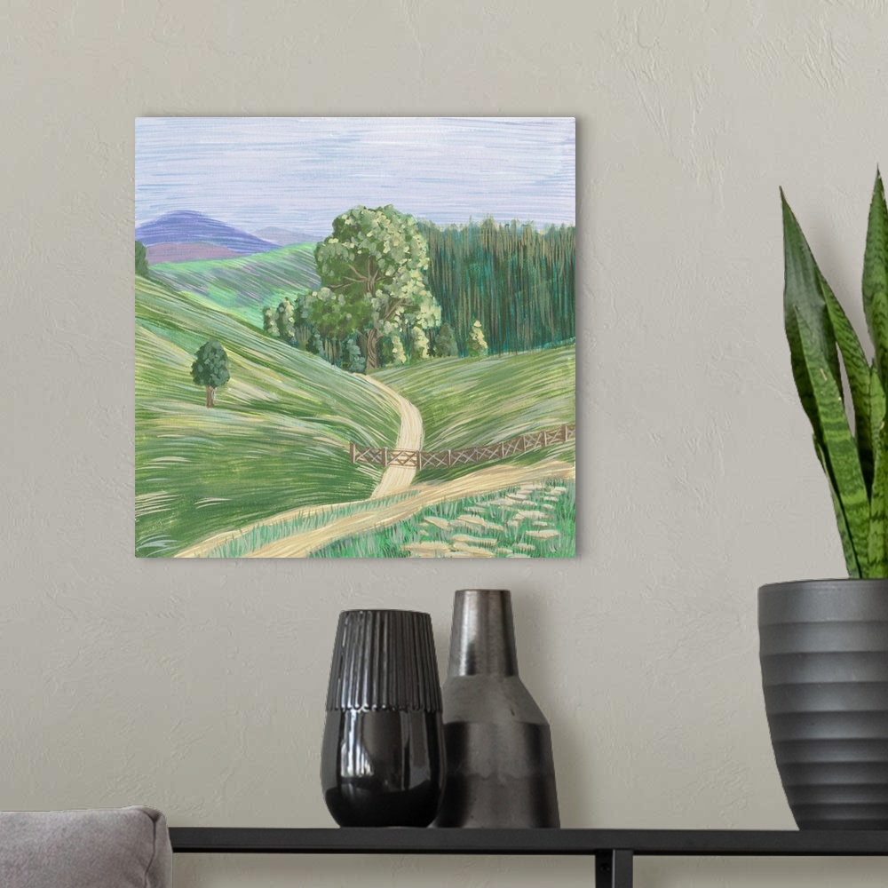 A modern room featuring Hill Lines I