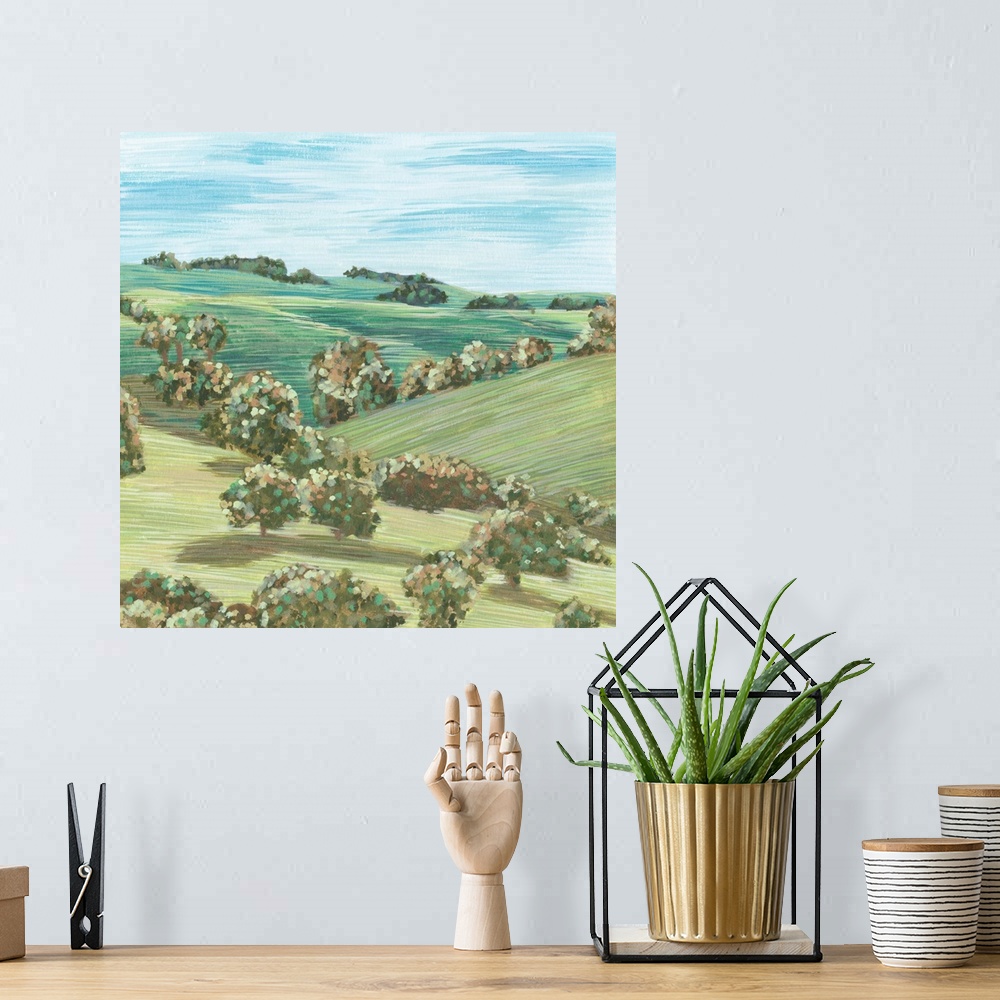 A bohemian room featuring Hill Lines V