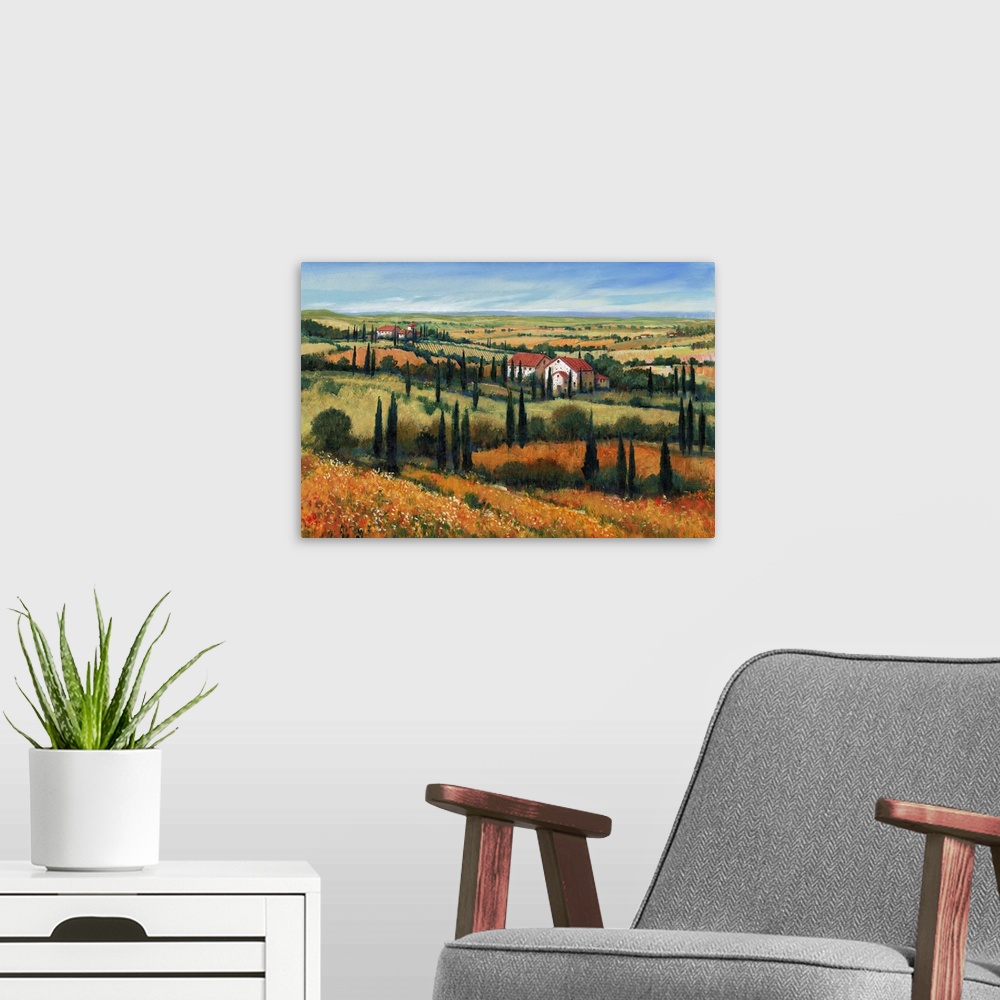 A modern room featuring Hills Of Tuscany I