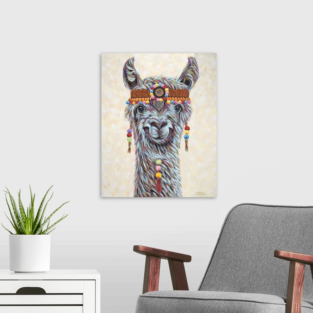 A modern room featuring Hippie Llama I