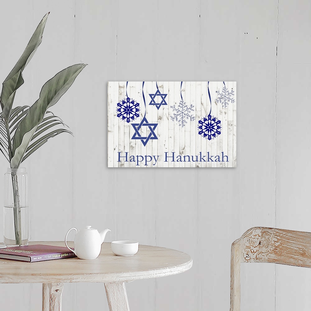 A farmhouse room featuring Holiday Decor Happy Hanukkah