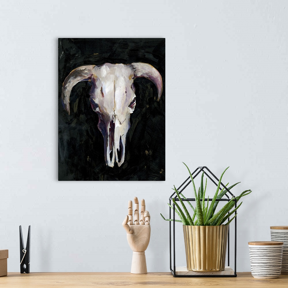 A bohemian room featuring Horned Skull I