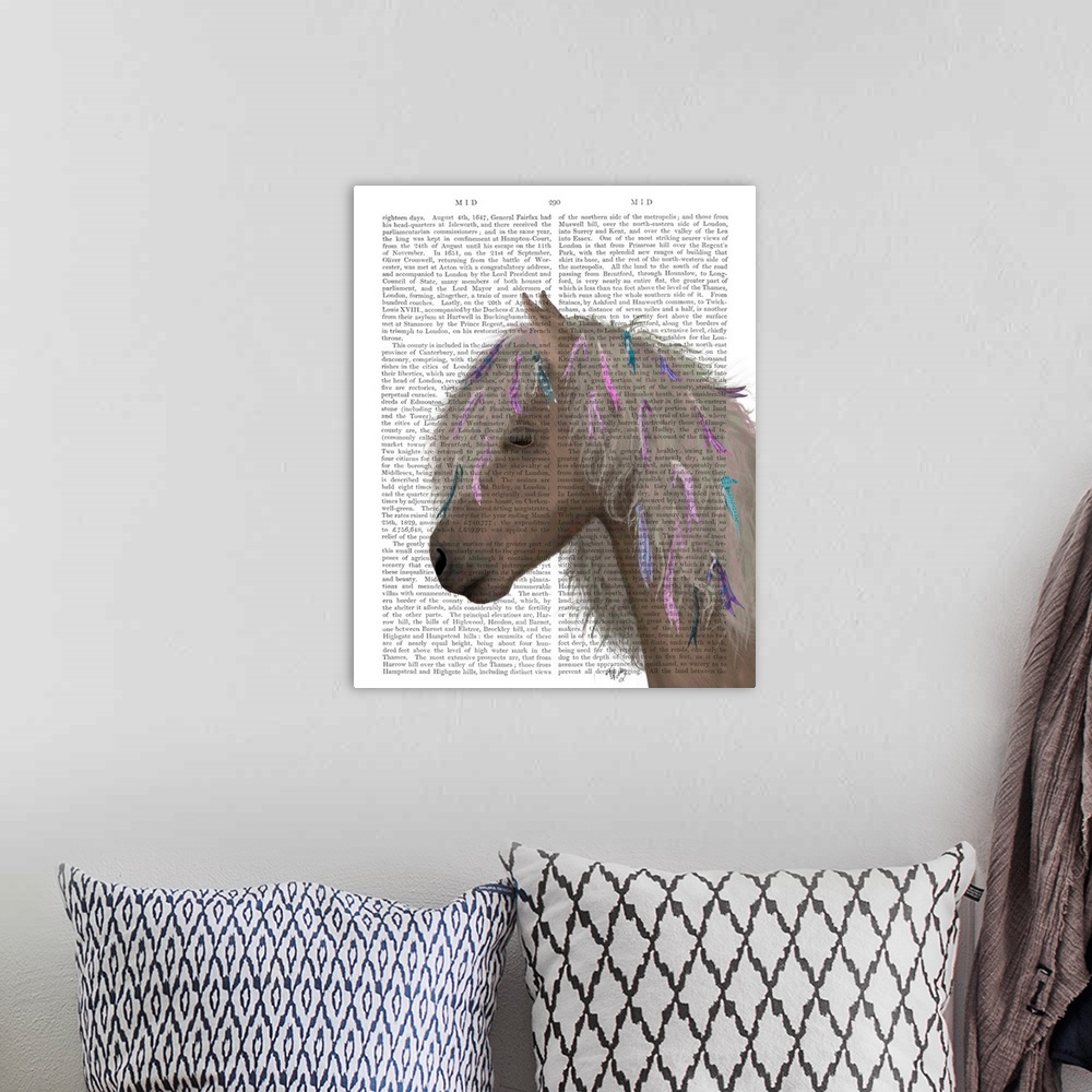 A bohemian room featuring Horse Beige with Ribbons