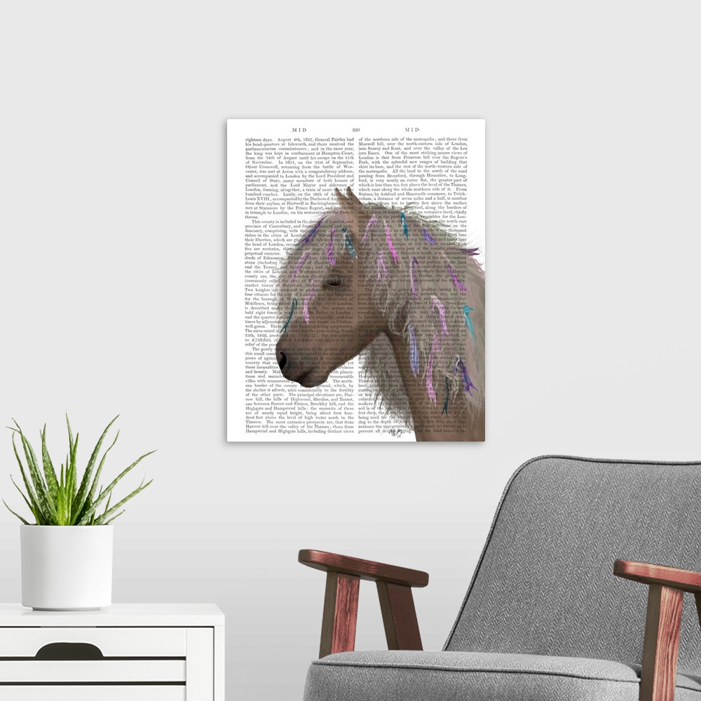 A modern room featuring Horse Beige with Ribbons