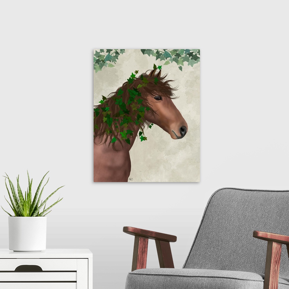 A modern room featuring Horse Chestnut with Ivy