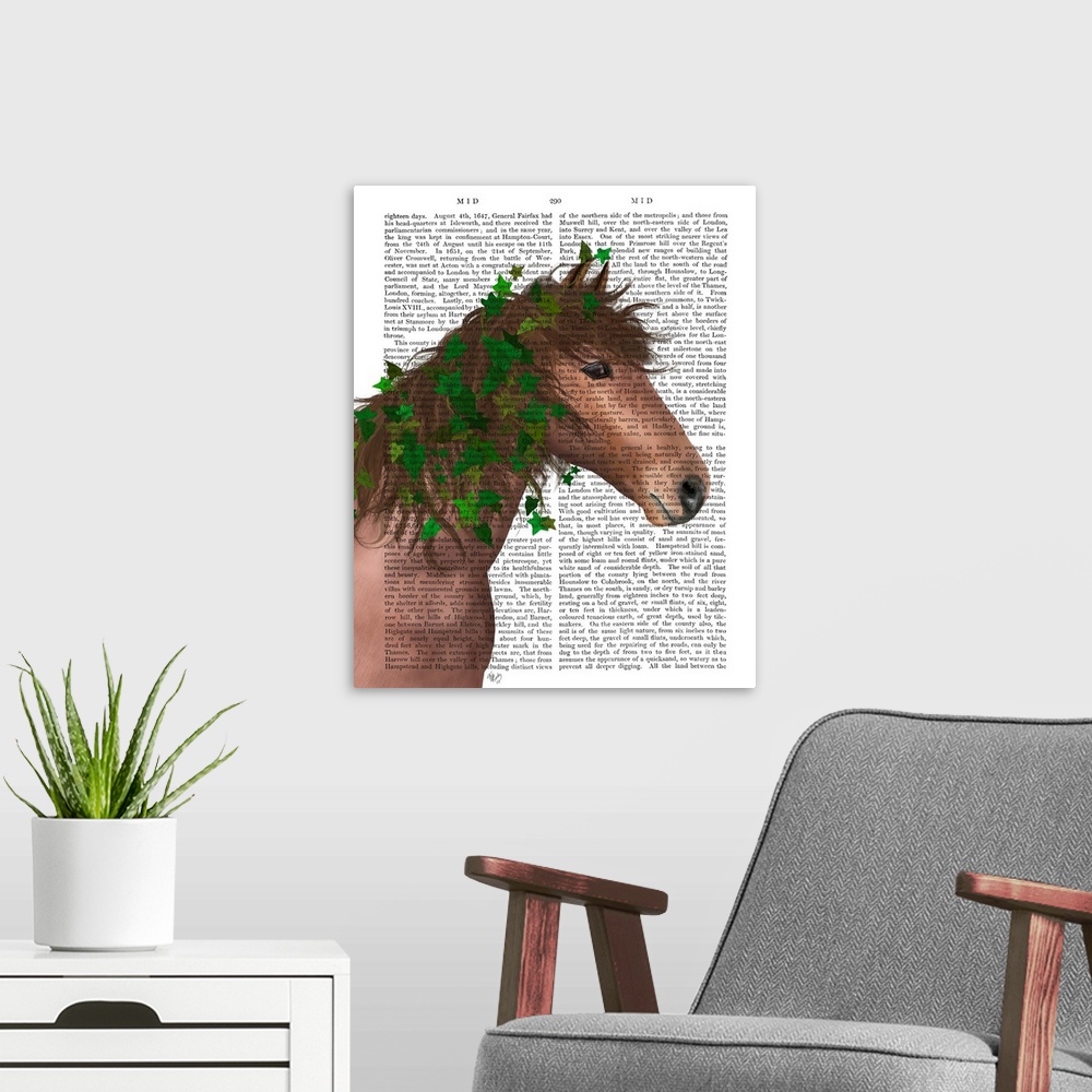 A modern room featuring Horse Chestnut with Ivy