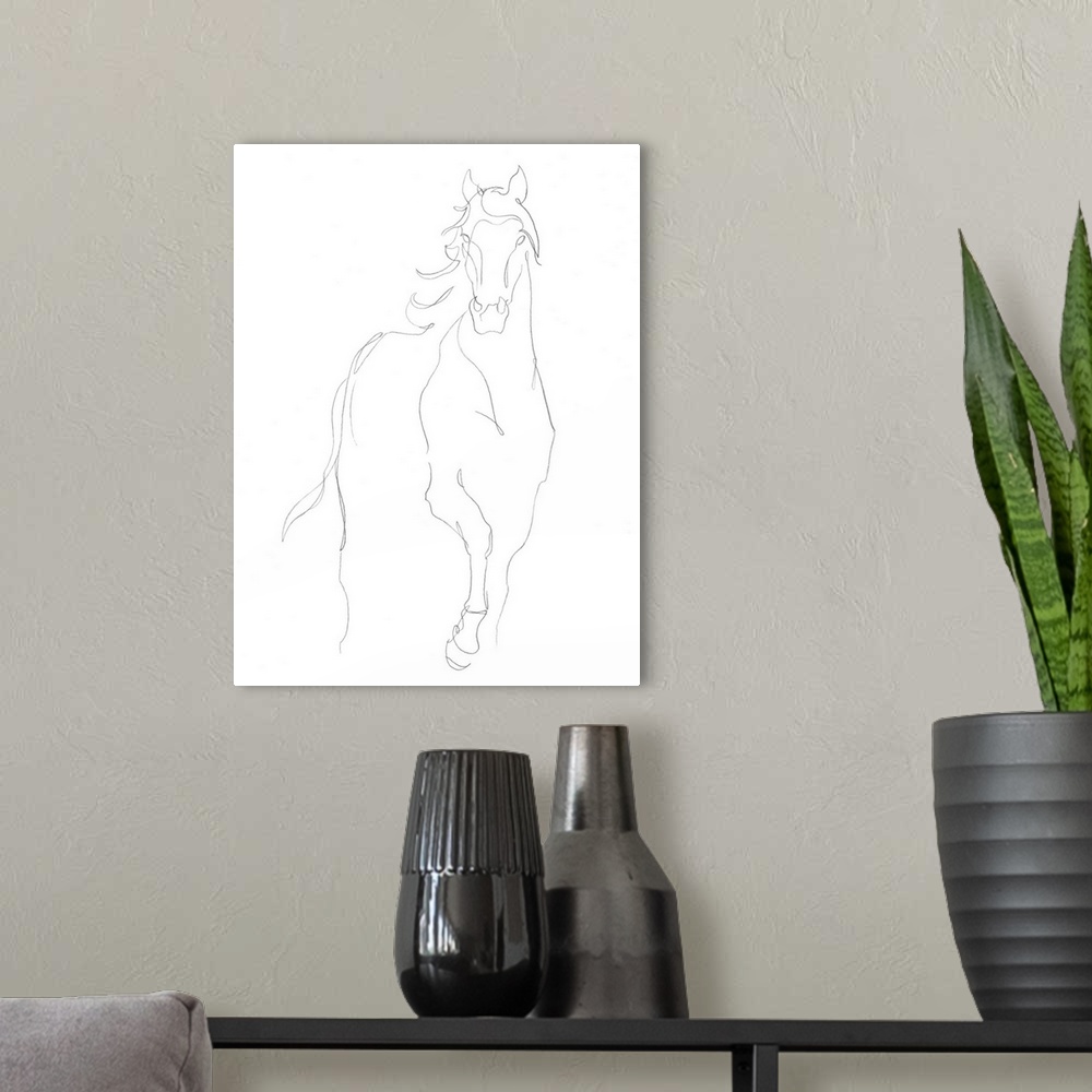 A modern room featuring Horse Contour I