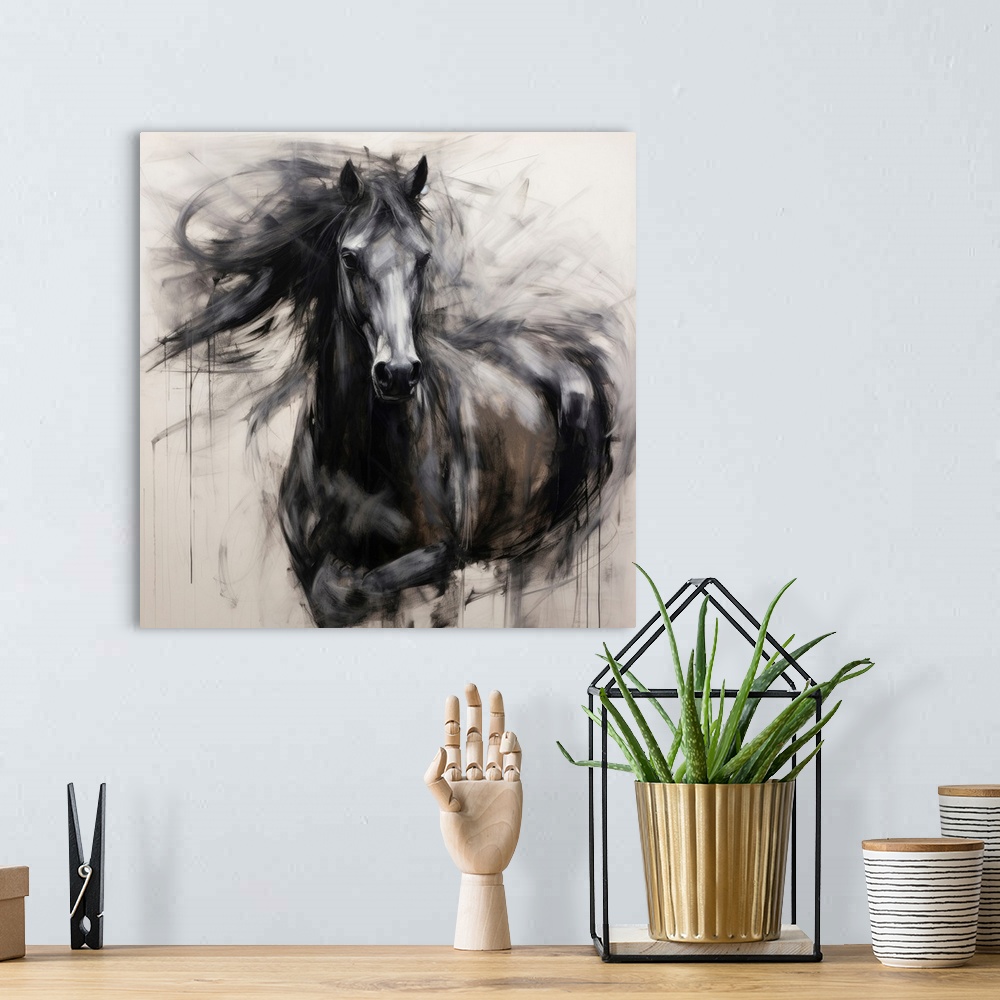 A bohemian room featuring Horse In Expression I