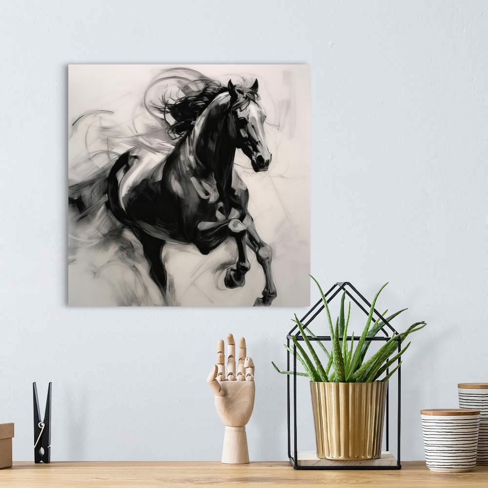A bohemian room featuring Horse In Expression IV