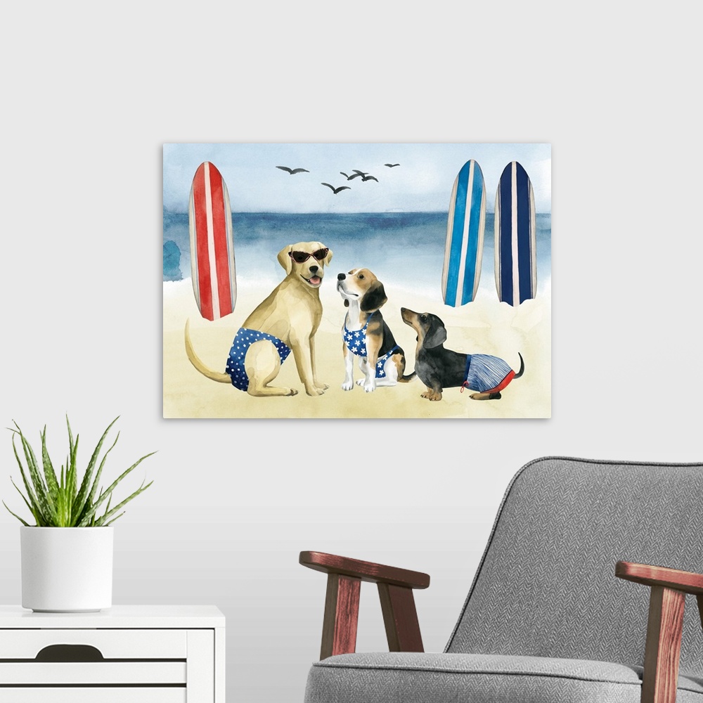 A modern room featuring Hot Dog Collection A