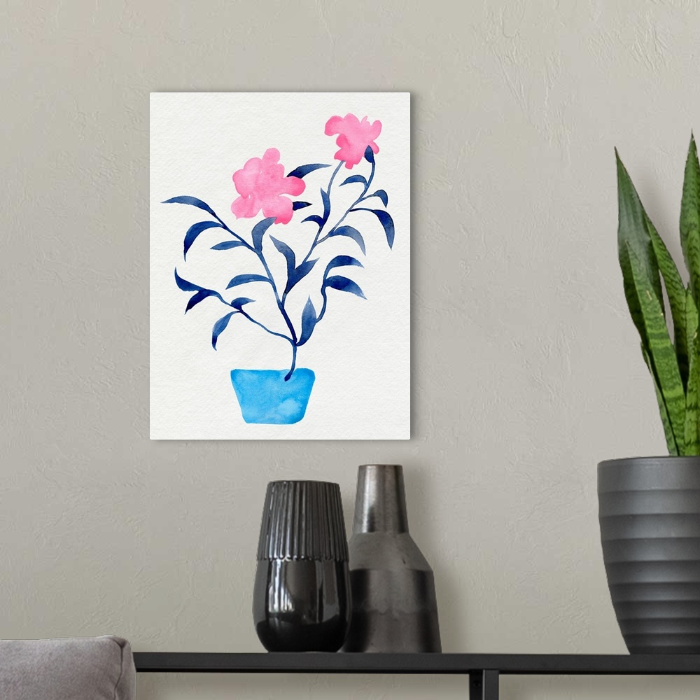 A modern room featuring Hot Pink Hibiscus II