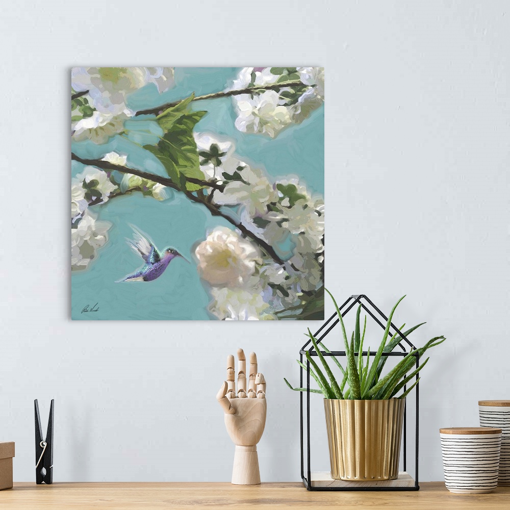 A bohemian room featuring Hummingbird Florals II