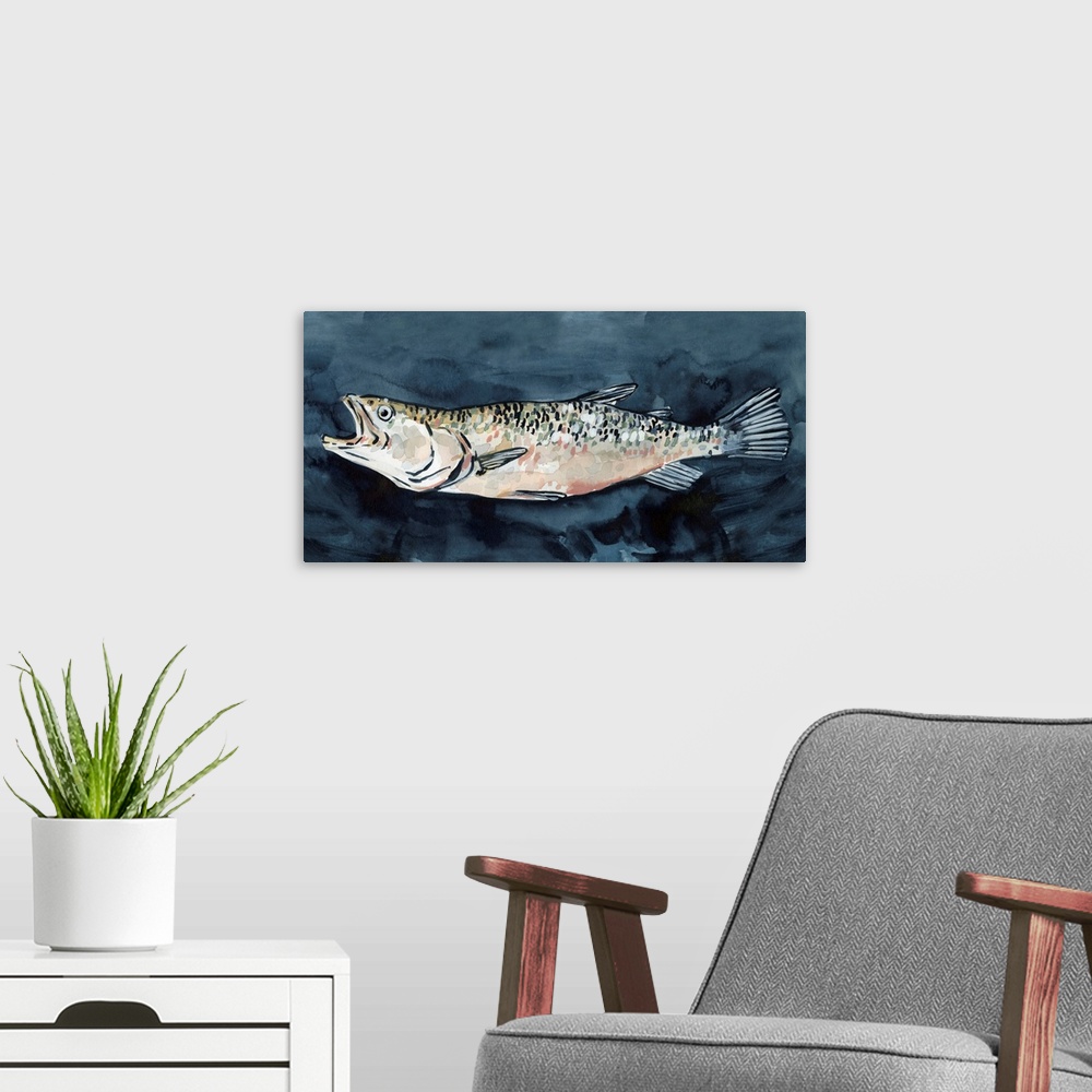 A modern room featuring Hungry Fish I