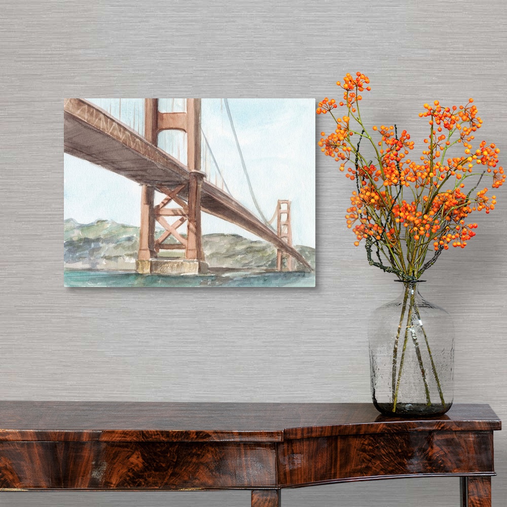 A traditional room featuring Iconic Watercolor Bridge III