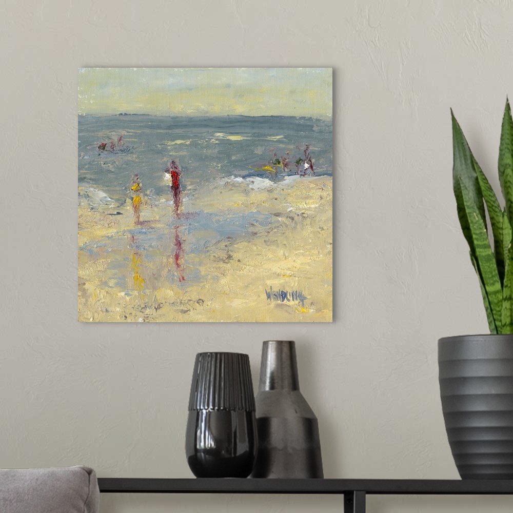 A modern room featuring Impasto Beach Day I
