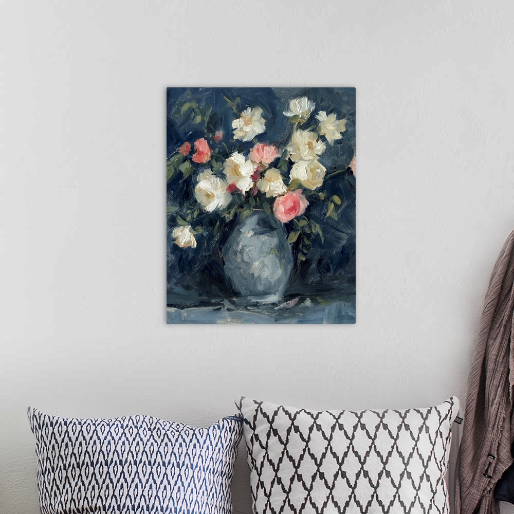 A bohemian room featuring Impasto Floral Arrangement I