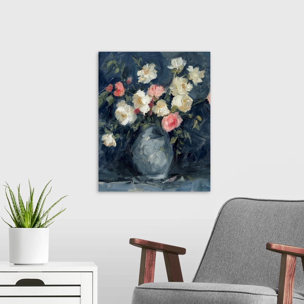 A modern room featuring Impasto Floral Arrangement I