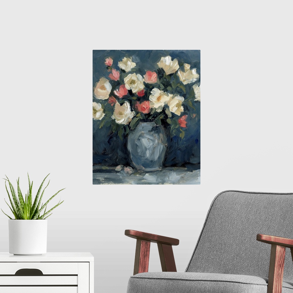 A modern room featuring Impasto Floral Arrangement II