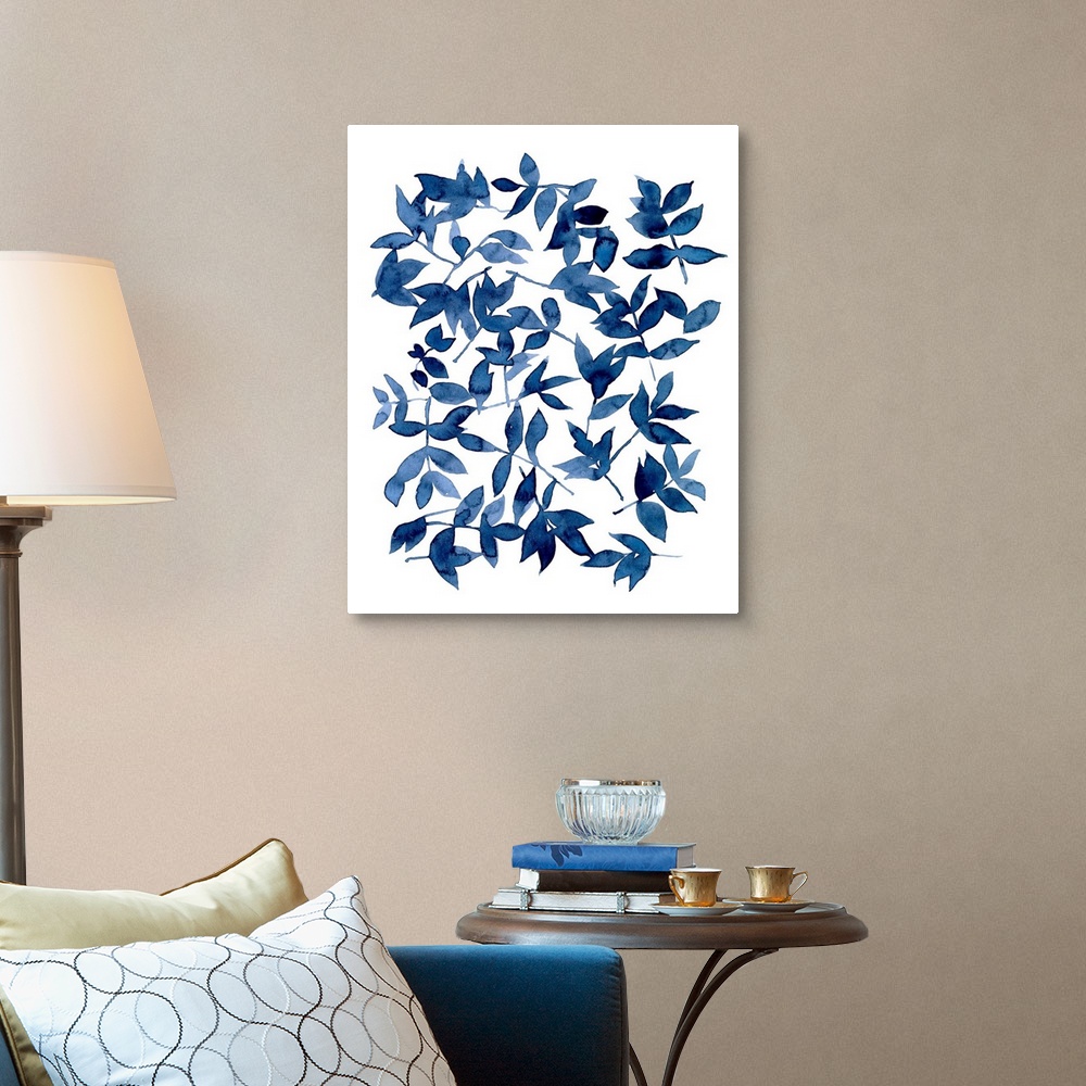 A traditional room featuring Indigo Fallen Leaves II