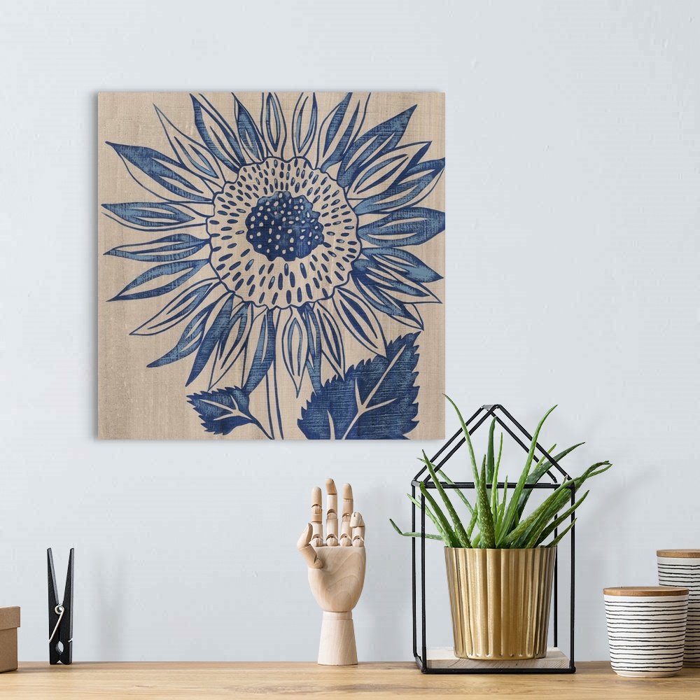 A bohemian room featuring Indigo Sunflower
