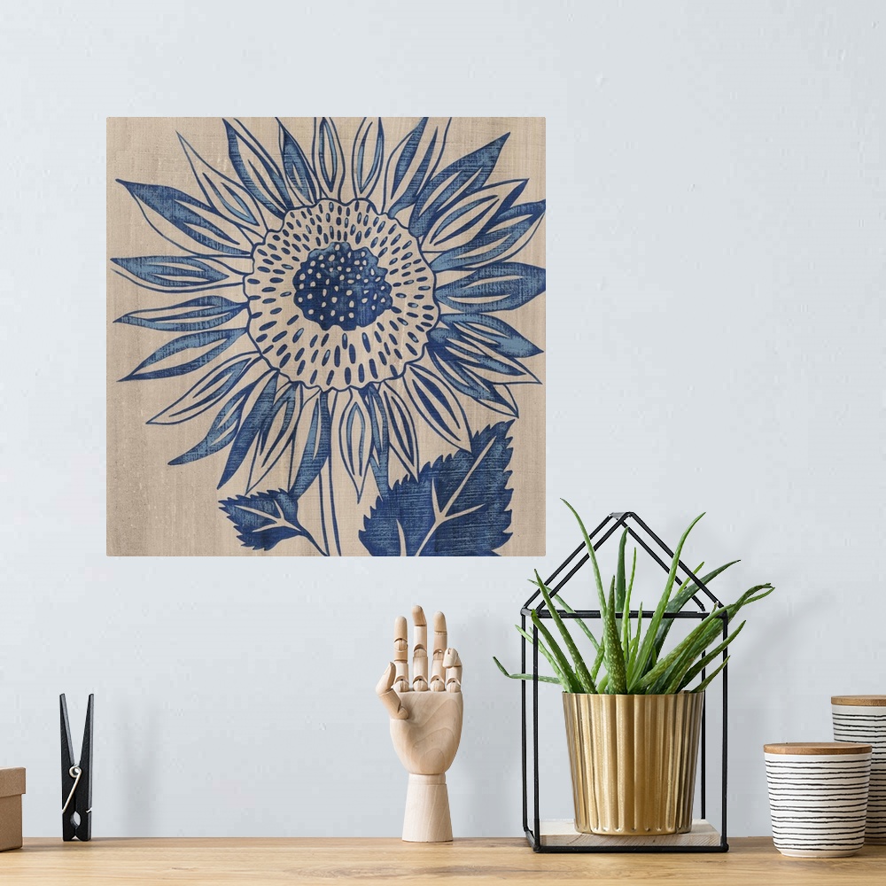 A bohemian room featuring Indigo Sunflower