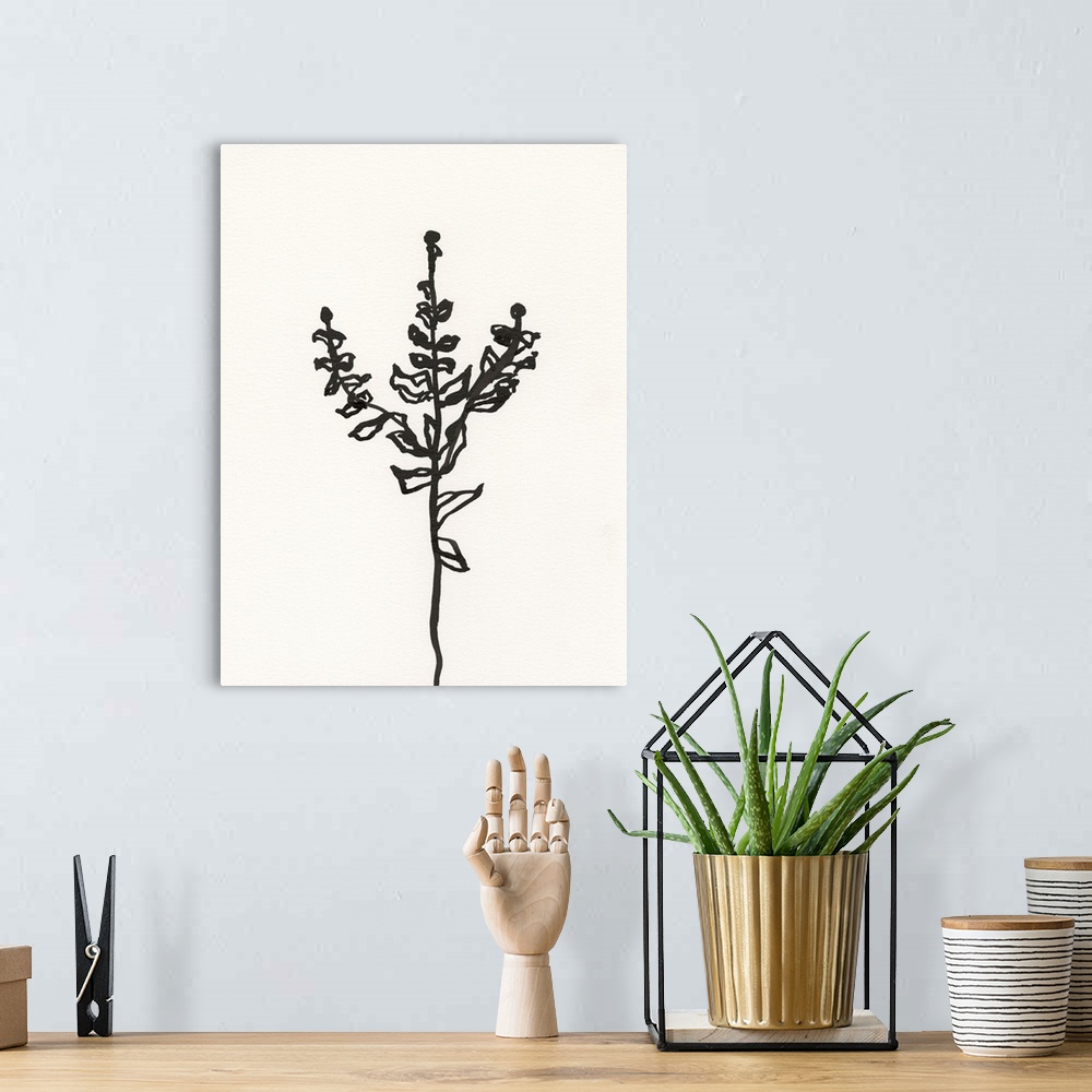 A bohemian room featuring Ink Botanical Sketch II