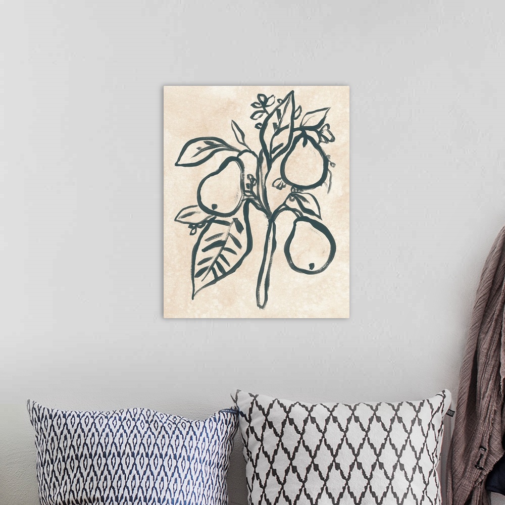 A bohemian room featuring Ink Pear Branch I