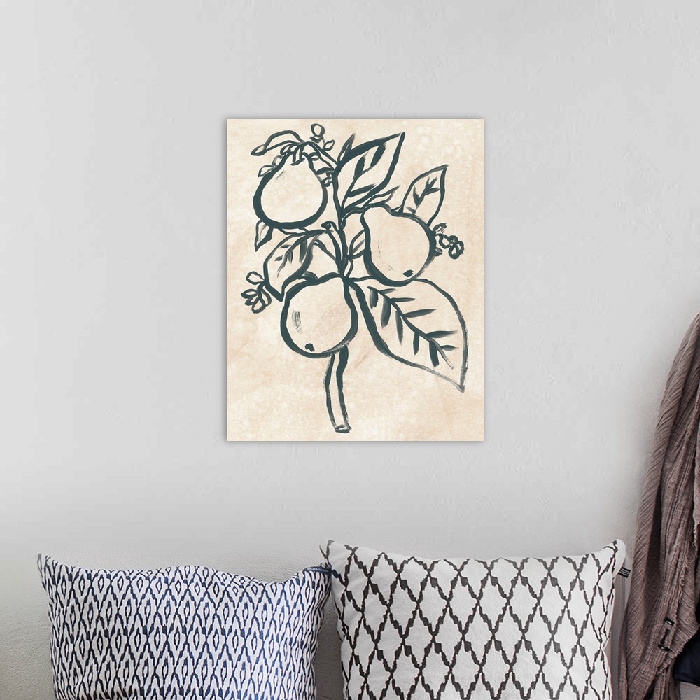 A bohemian room featuring Ink Pear Branch II