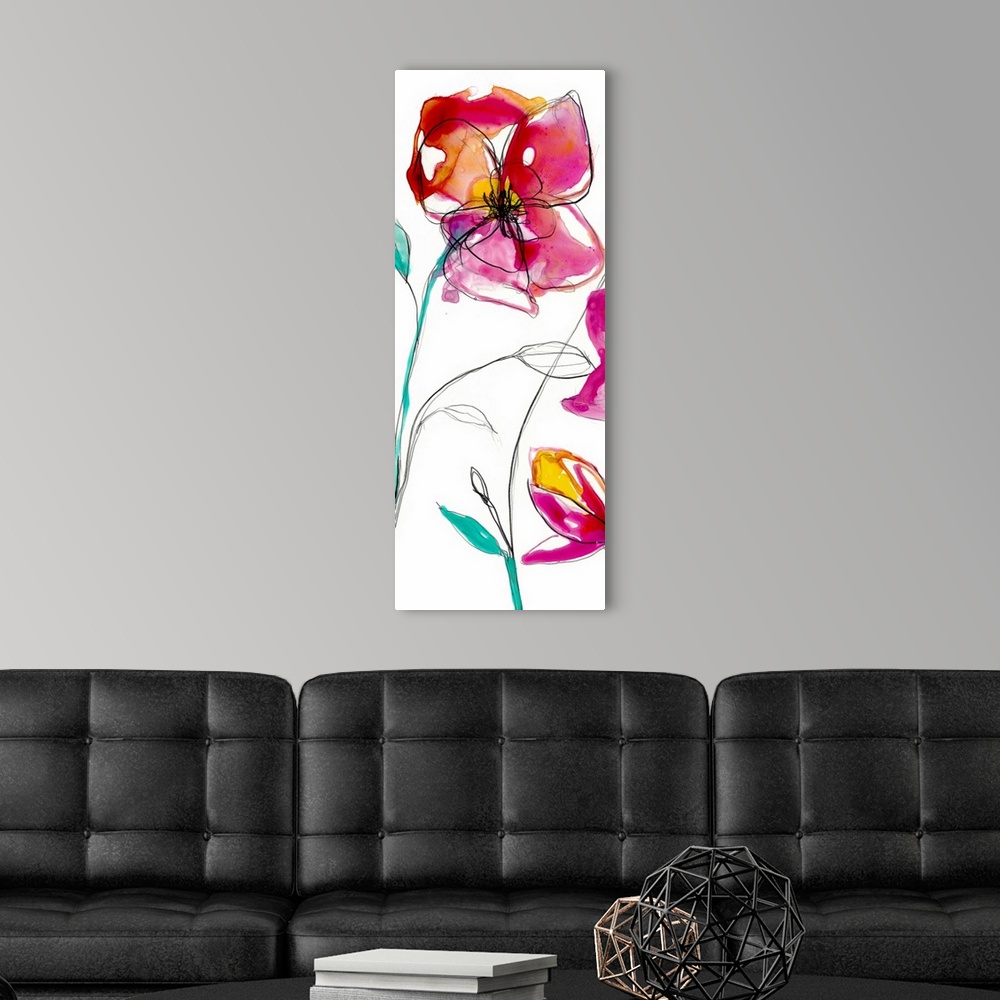 A modern room featuring Inked Floral I