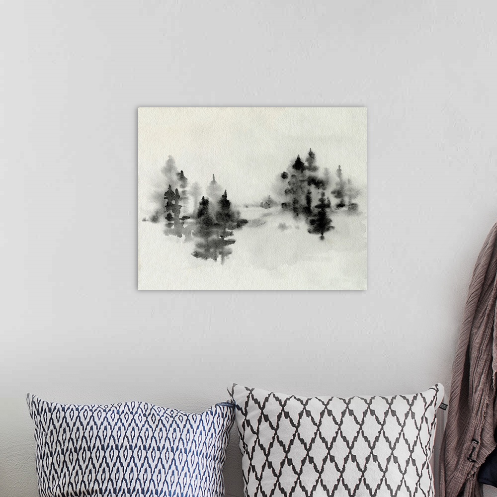 A bohemian room featuring Inked Pine Forest I