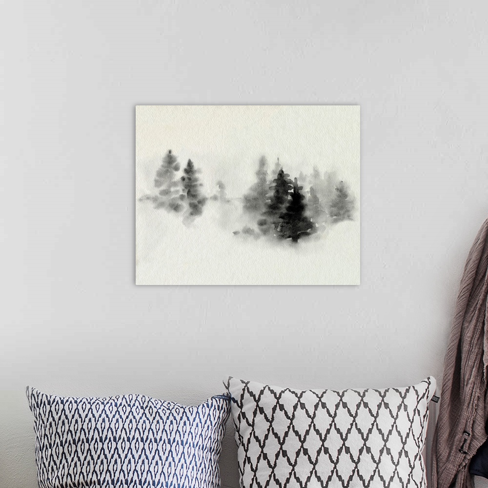 A bohemian room featuring Inked Pine Forest II