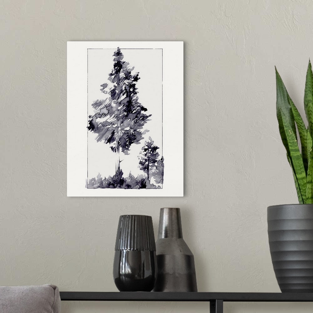 A modern room featuring Inky Evergreen I