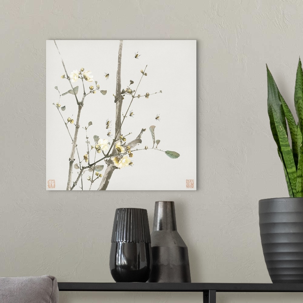 A modern room featuring Insects and Flowers II