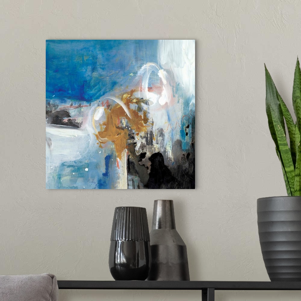 A modern room featuring Interplay Abstract II