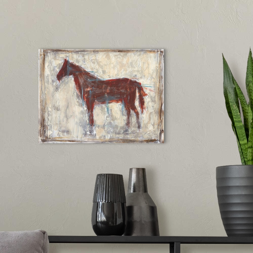 A modern room featuring Iron Equine I